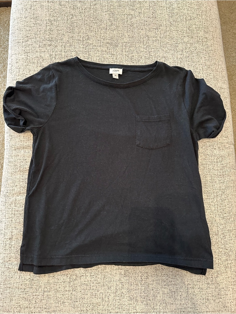 J. Crew Black Short-Sleeve Pocket Tee